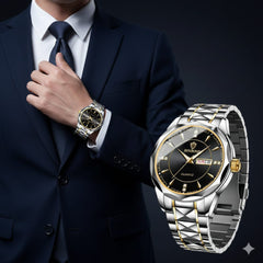 Binbond Men’s Quartz Watch – Classic Design with Stainless Steel Band