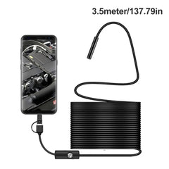 3-in-1 USB Endoscope Inspection Camera – Android, iPhone & PC Compatible | HD Borescope with LED Light