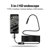 3-in-1 USB Endoscope Inspection Camera – Android, iPhone & PC Compatible | HD Borescope with LED Light