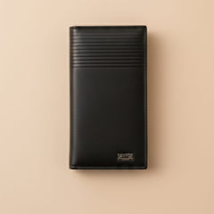 Black Leather Long Wallet – Premium Finish, Slim & Spacious Design