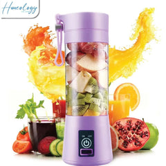 Portable USB Rechargeable Juicer Blender – 380ml Mini Smoothie Maker with 6 Stainless Steel Blades