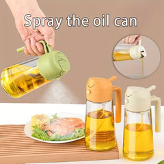 “Versatile 2-in-1 Oil Sprayer & Pourer – 500ml Glass Kitchen Bottle | COD Pakistan”