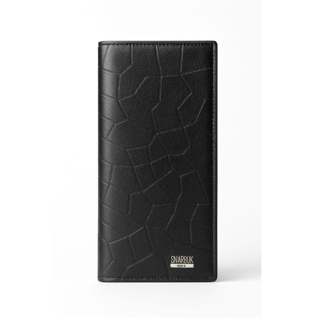 Black PU Long Leather Wallet – Classy Look, Smart Storage (Men & Women)