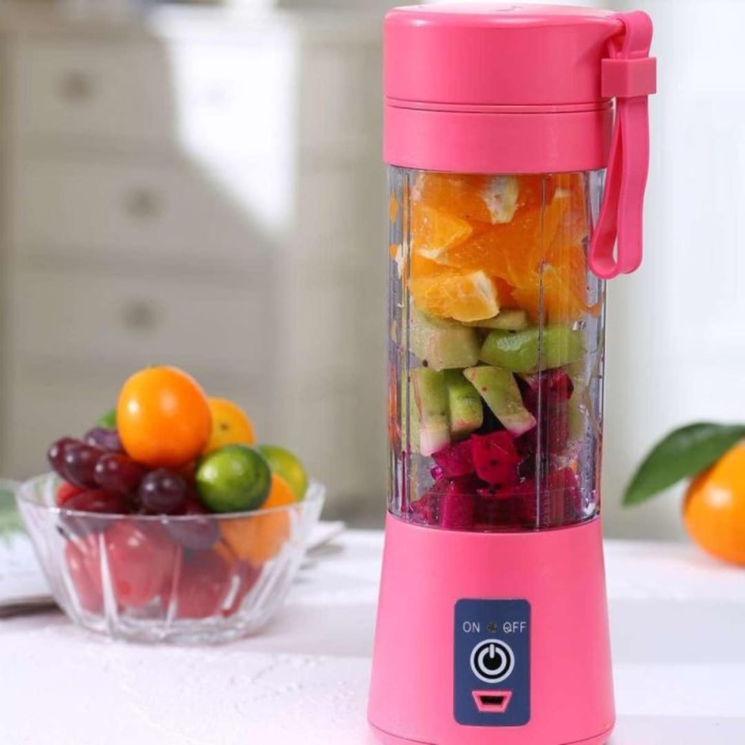 Portable USB Rechargeable Juicer Blender – 380ml Mini Smoothie Maker with 6 Stainless Steel Blades