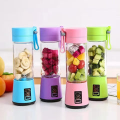Portable USB Rechargeable Juicer Blender – 380ml Mini Smoothie Maker with 6 Stainless Steel Blades