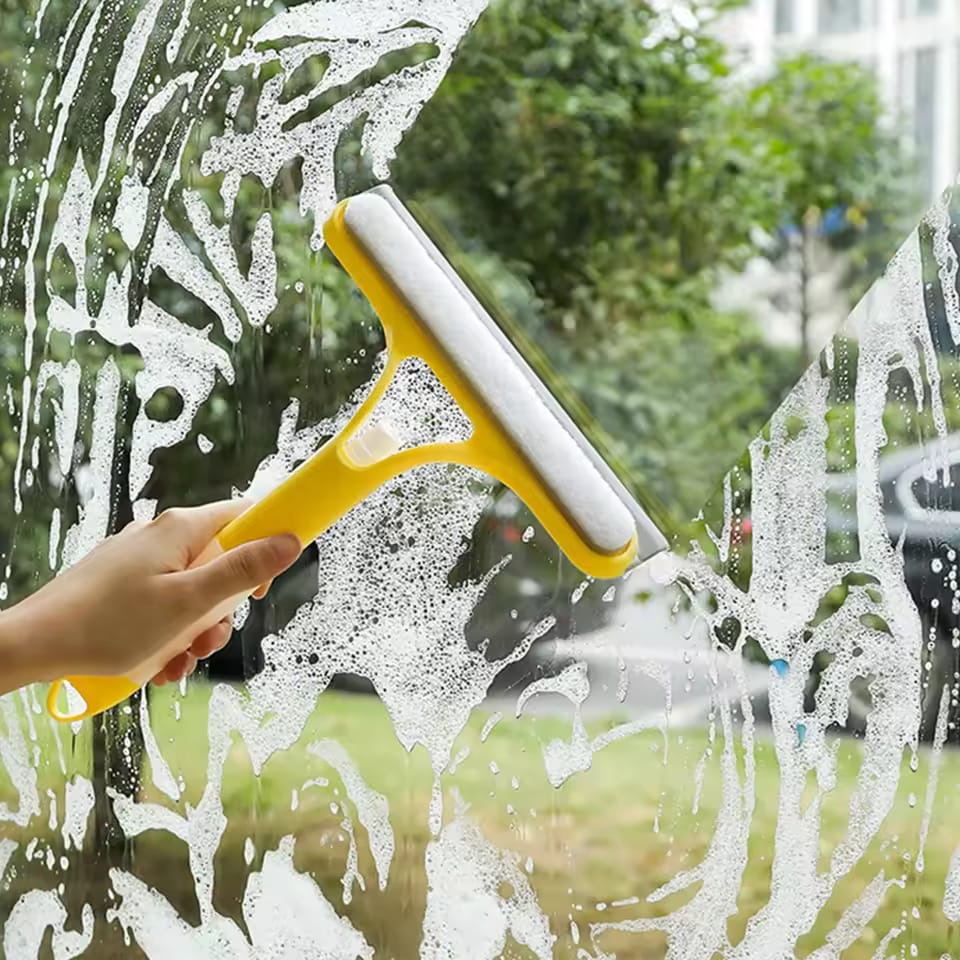 “3-in-1 Multifunctional Handheld Window Cleaner – Sprayer, Squeegee & Scraper | COD Pakistan”