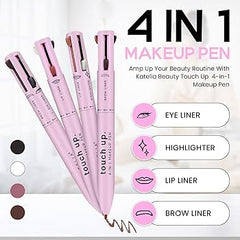 “4-in-1 Multifunctional Makeup Pen – Eyeliner, Highlighter, Lip & Brow Liner | Travel Friendly | COD Pakistan”