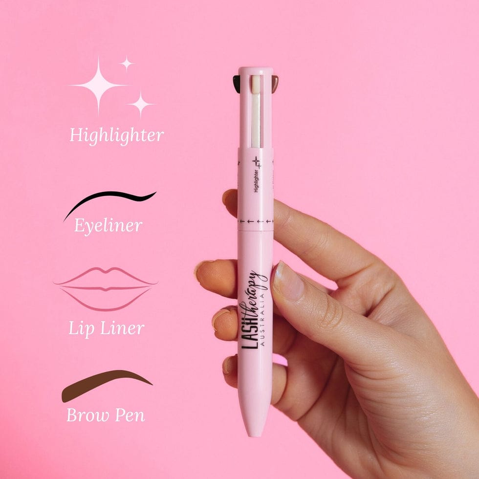 “4-in-1 Multifunctional Makeup Pen – Eyeliner, Highlighter, Lip & Brow Liner | Travel Friendly | COD Pakistan”