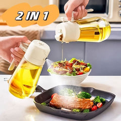 “Versatile 2-in-1 Oil Sprayer & Pourer – 500ml Glass Kitchen Bottle | COD Pakistan”