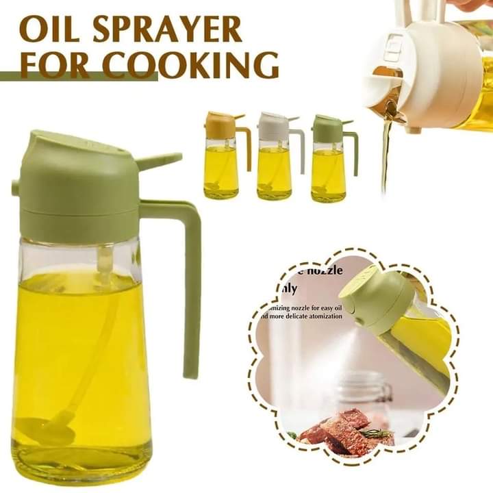 “Versatile 2-in-1 Oil Sprayer & Pourer – 500ml Glass Kitchen Bottle | COD Pakistan”