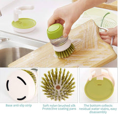“Scrub Soap Dispensing Brush – Easy Dish & Pot Cleaning | COD Pakistan”