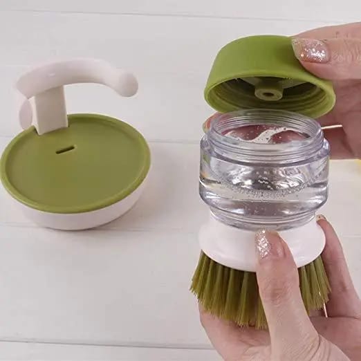 “Scrub Soap Dispensing Brush – Easy Dish & Pot Cleaning | COD Pakistan”
