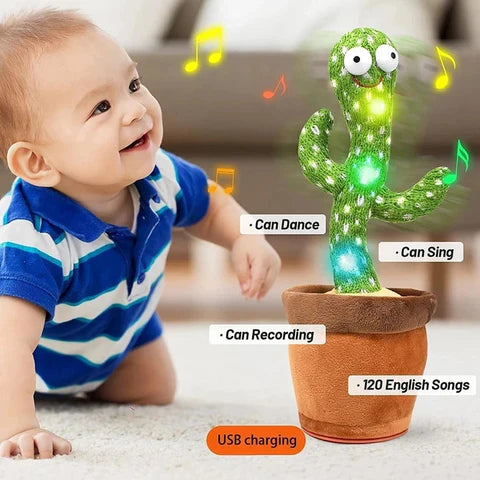 Dancing Talking Cactus Toy with USB Charge – Singing & Mimicking Plush Toy