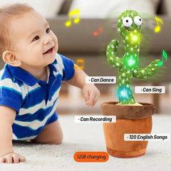 Dancing Talking Cactus Toy with USB Charge – Singing & Mimicking Plush Toy