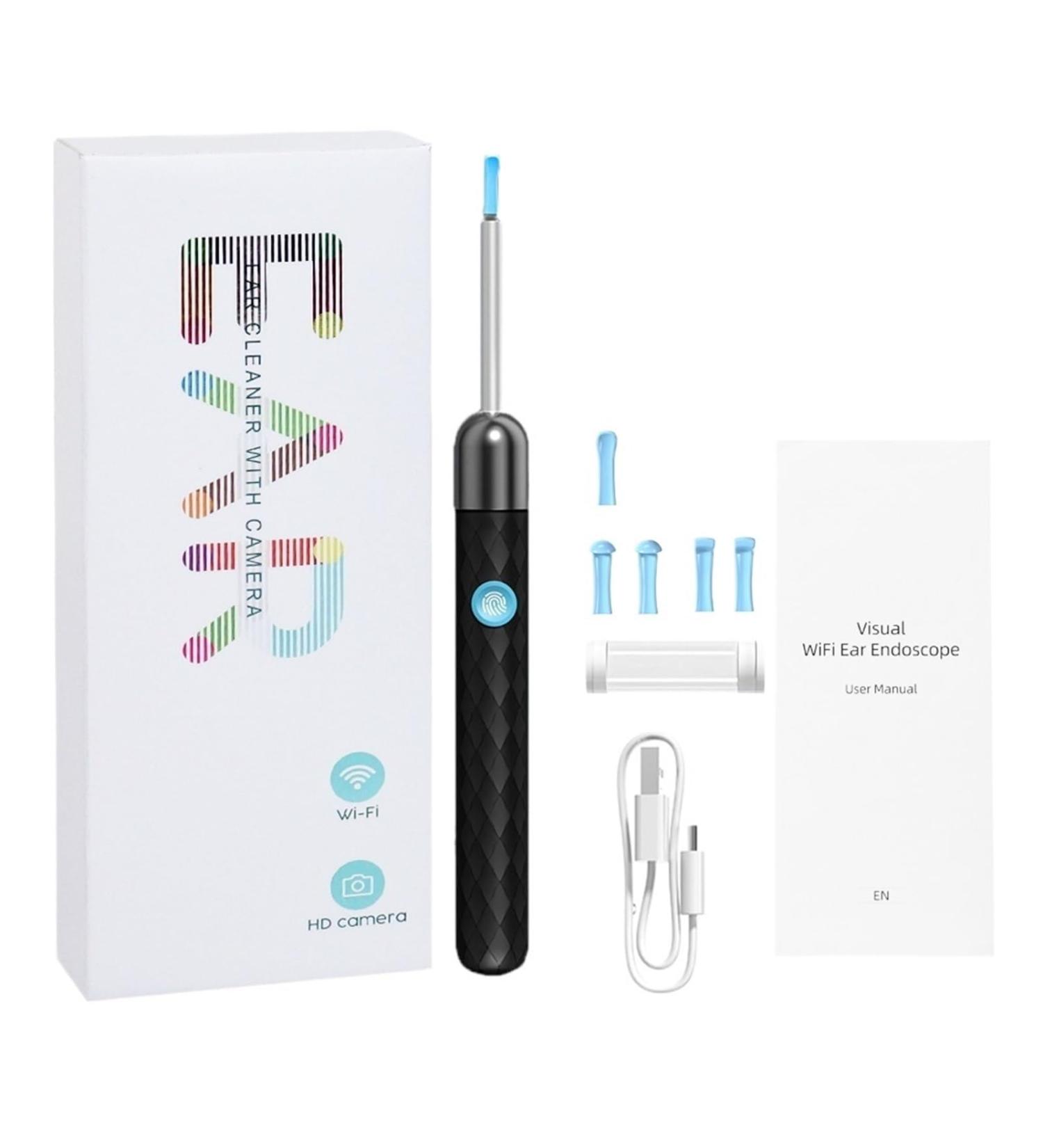 Smart visual ear wax cleaning kit with built-in HD camera and wireless endoscope design,